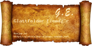 Glattfelder Elemér névjegykártya