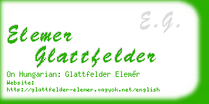 elemer glattfelder business card